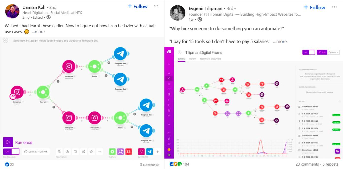 make scenarios on linkedIn
