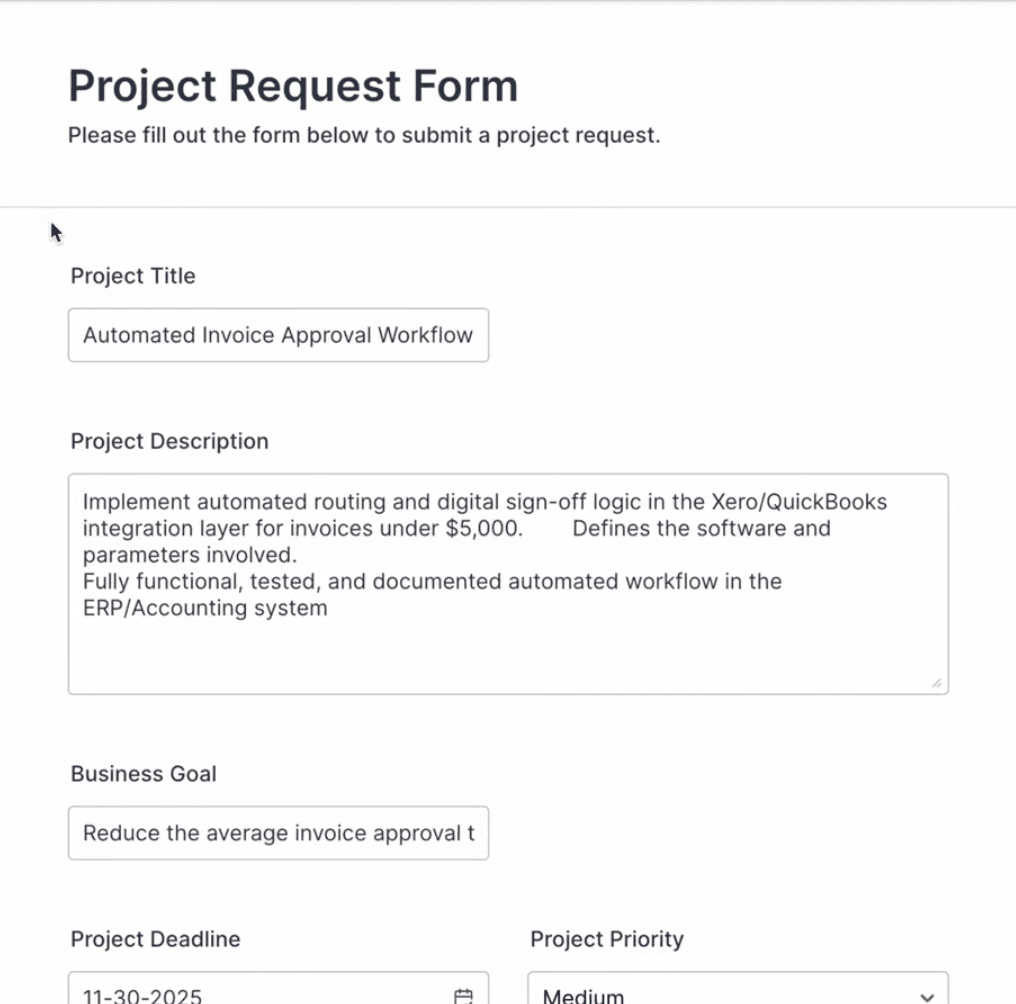 UCV project intake 2