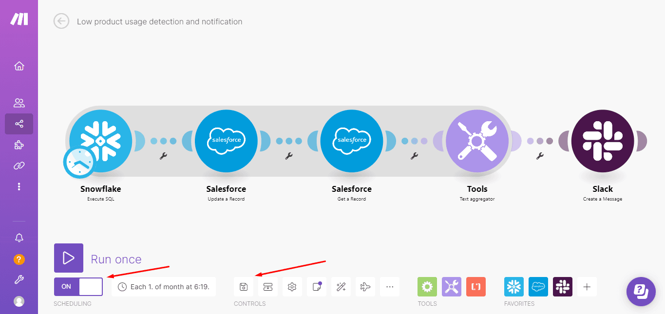 testing and saving churn management scenario
