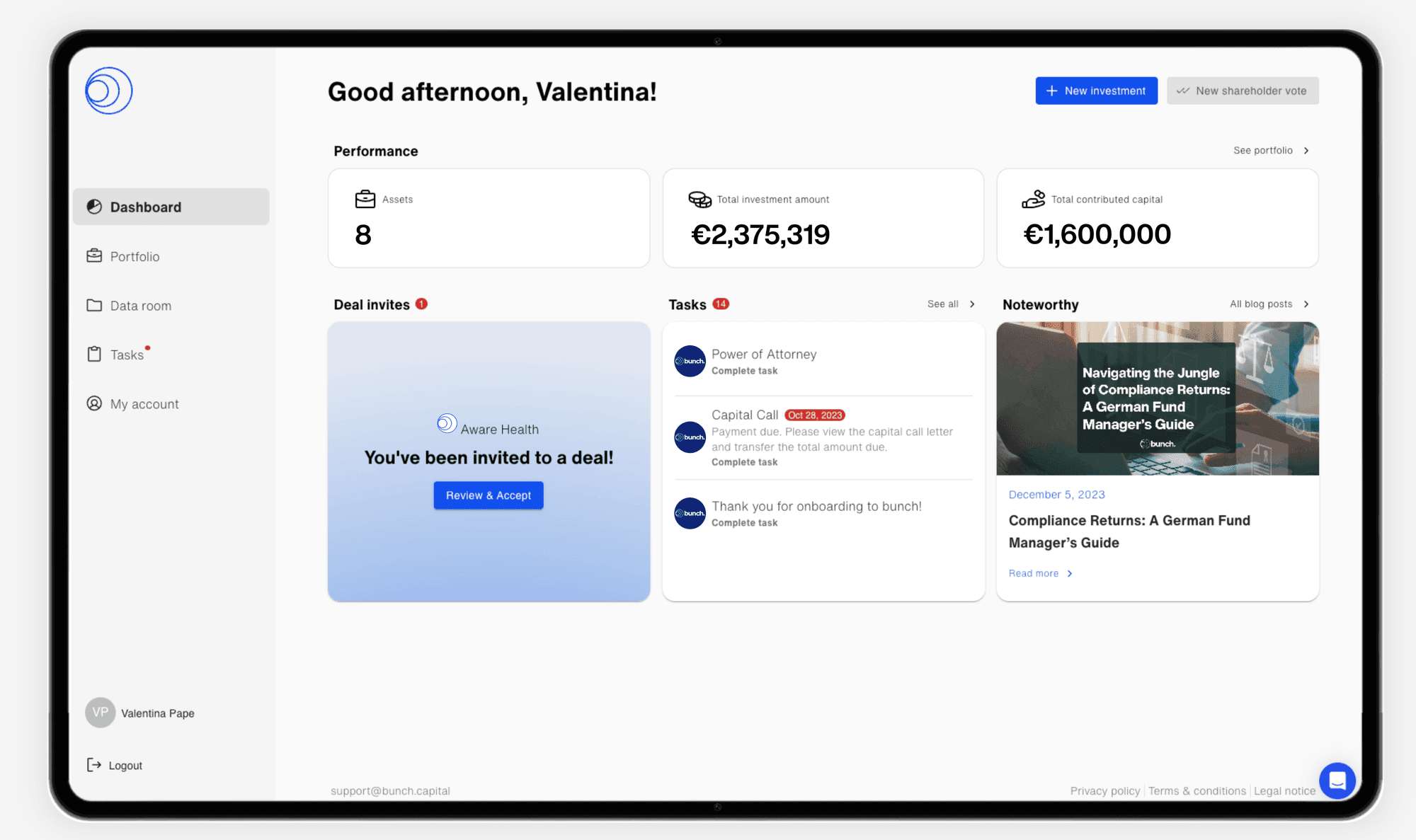 Bunch Capital product