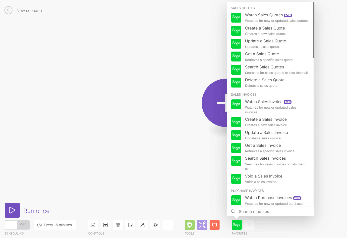 sage business cloud accounting in Make