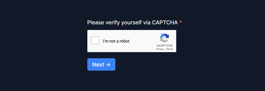 Form field - CAPTCHA