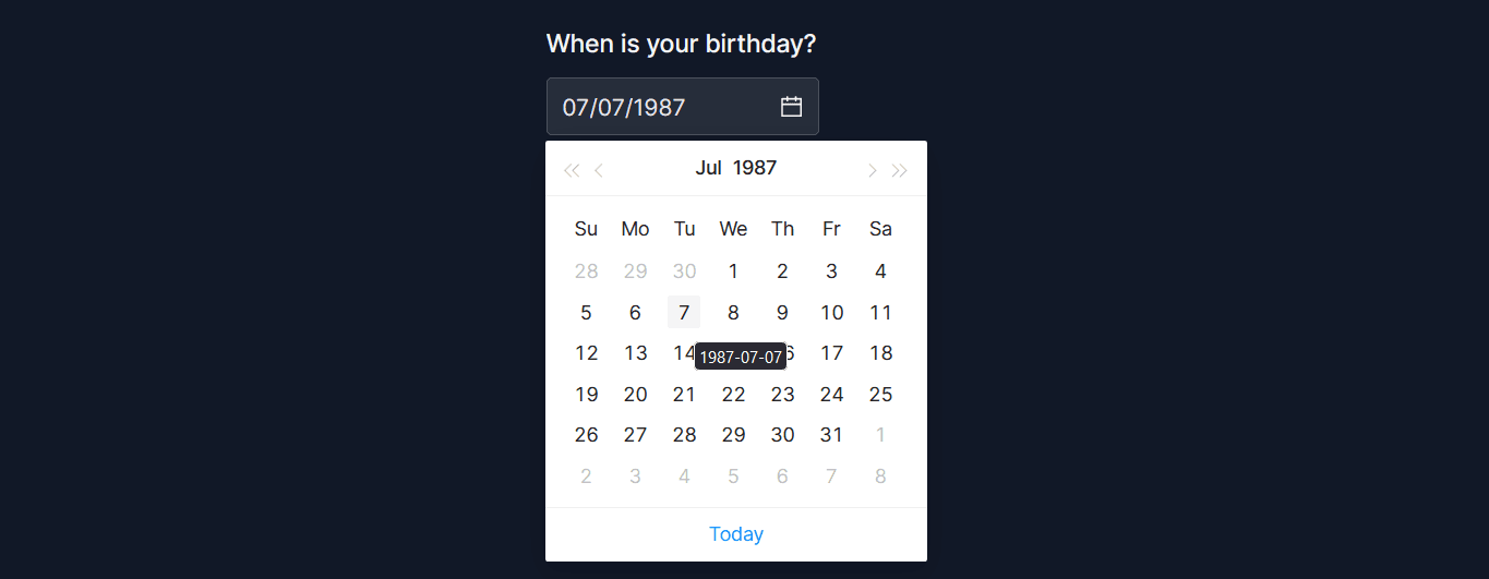 Form field - date picker