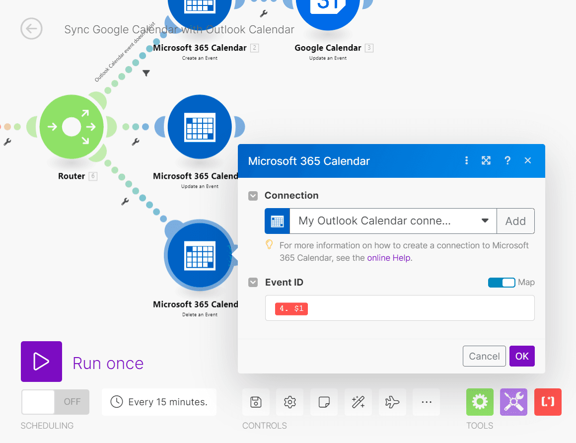 Delete an Event in Outlook Calendar