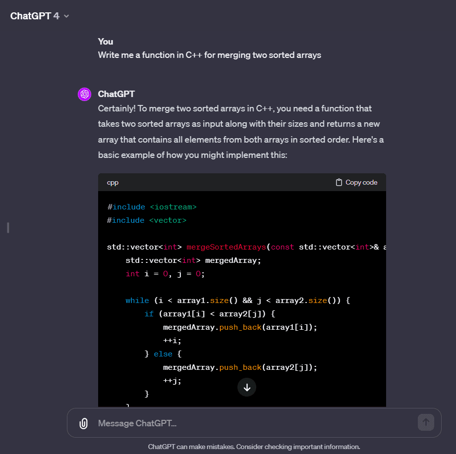 Use ChatGPT to write code