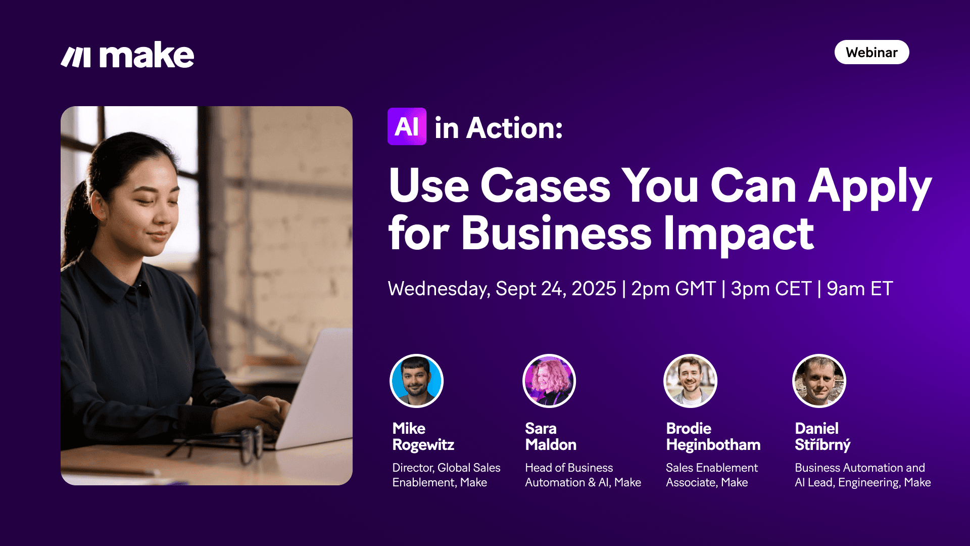 AI in Action 3 Use Cases You Can Apply For Business Impact Webinar Header Image