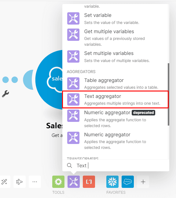 Text aggregator - Make