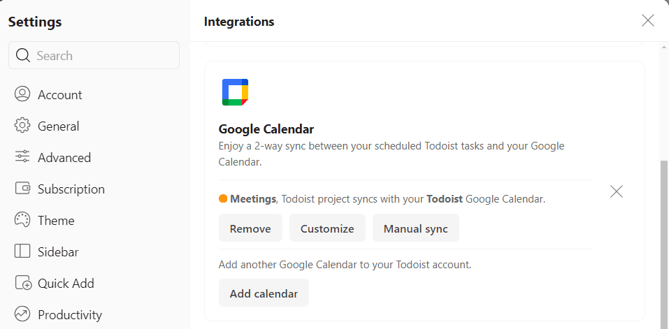 API Integration - Native - Todoist-Google Calendar