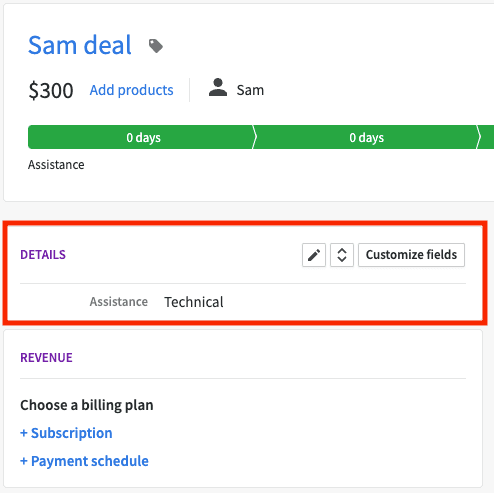 Pipedrive deal information