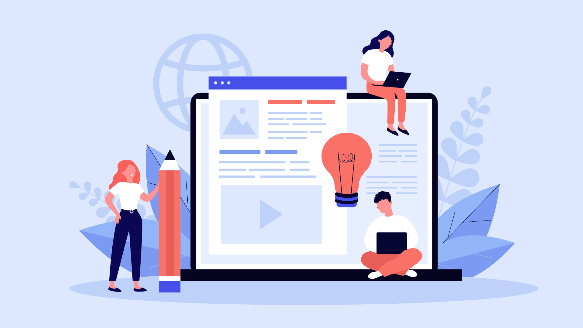 Bloggers writing a blog post in WordPress.