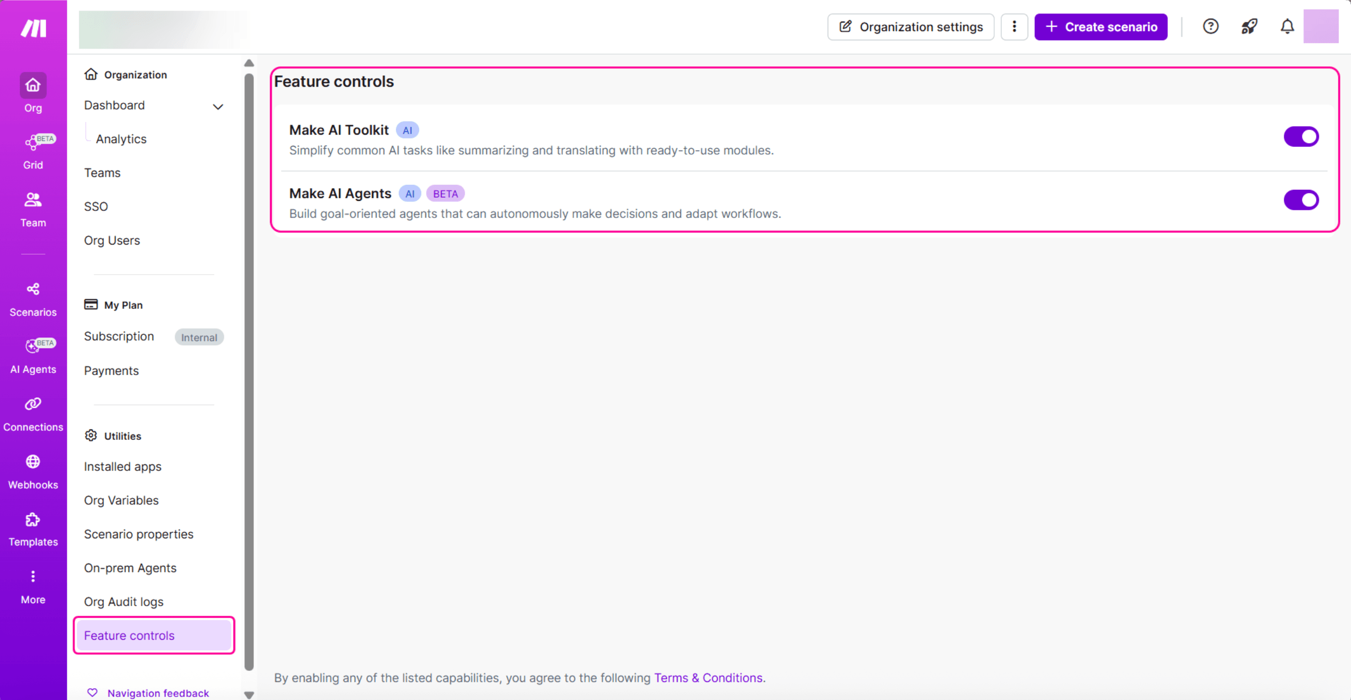 Enhanced governance with strategic feature adoption